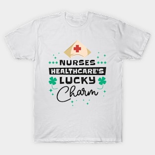 St. Patrick's Day Nurse Healthcare Clover Lucky Charm T-Shirt